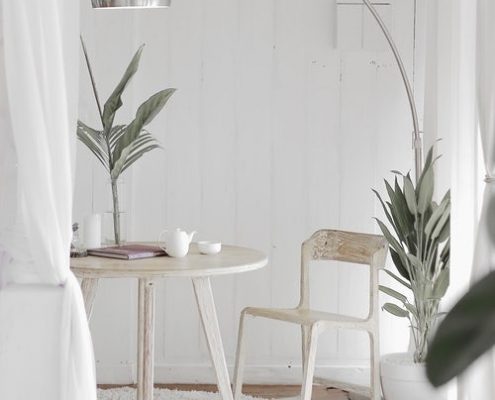 Interior design is done after moving into a small space.