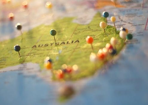 Austrália no mapa